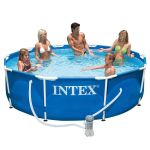 Каркасный круглый бассейн Metal Frame Pool + насос (Intex 28202)