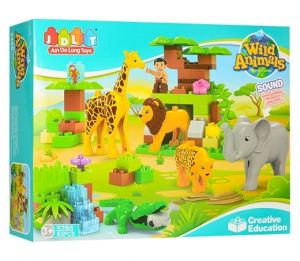 Конструктор - Зоопарк с африканскими животными (JDLT 5286) - аналог конструктора LEGO Duplo