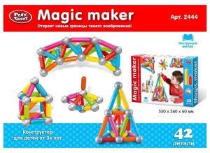 Магнитный конструктор Magic Maker "Магический творец", 42 дет (Play Smart 2444)