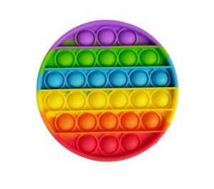 Антистресс сенсорная игрушка Pop It, силиконовый Push Up Bubble (Радужный Круг)
