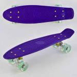 Скейт Penny Board, светящиеся колеса, Фиолетовый (Best Board 76761)