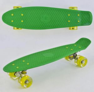 Скейт Penny Board, светящиеся колеса, Зеленый (Best Board 76761)