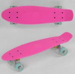 Скейт Penny Board, светящиеся колеса, Розовый (Best Board 76761)