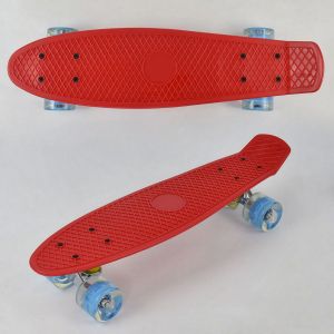 Скейт Penny Board, светящиеся колеса, Красный (Best Board 76761)