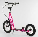Самокат CORSO, надувные колеса, ручной передний тормоз, Розовый (арт. MX20204)