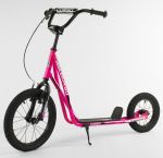 Самокат CORSO, надувные колеса, ручной передний тормоз, Розовый (арт. MX20204)