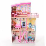 Деревянный трехэтажный домик для кукол с мебелью (арт. MD2411)