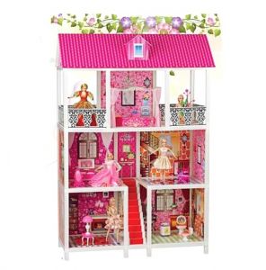 Трехэтажный Домик для кукoл Барби с набором (арт. 66885)