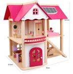 Деревянный двухэтажный домик для кукол с мебелью (арт. MD1068)