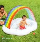 Детский надувной бассейн с навесом - "Радуга-Облако" (Intex 57141)