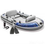 Четырехместная надувная лодка Excursion 4 Set с веслами и насосом (Intex 68324)