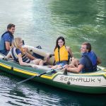 Четырехместная надувная лодка Seahawk 4 Set с веслами и насосом (Intex 68351)