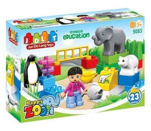 Конструктор -  Счастливый Зоопарк (JDLT 5083) - аналог конструктора LEGO Duplo