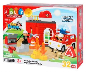 Конструктор - Пожарная станция (JDLT 5151) -  аналог конструктора LEGO Duplo