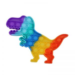 Антистресс сенсорная игрушка Pop It, силиконовый Радужный Push Up (Динозавр)