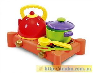 Детская газовая плита с посудой (Юника 67041)